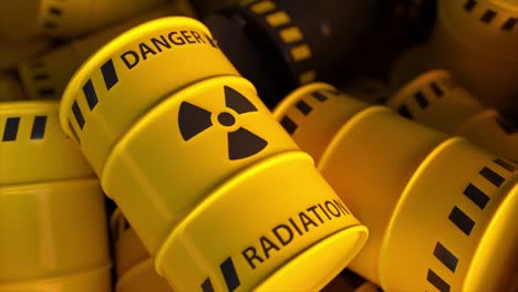 Dump-of-Yellow-and-Black-Barrels-with-Nuclear-Radioactive-Waste-Danger-of-Radiation-Contamination-of